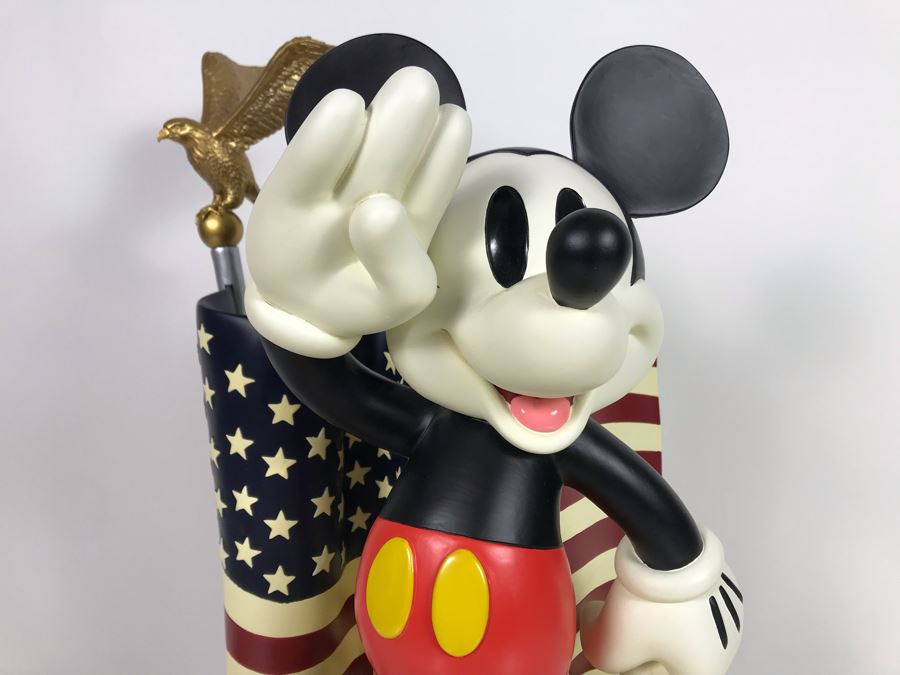 The Art Of Disney Theme Parks Large Patriotic Mickey Mouse Salutes With Box 14W X 22H [Photo 3]