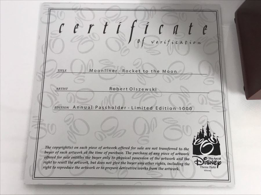 Limited Edition Disneyland Annual Passholder Moonliner Rocket To The Moon Tomorrowland DL-2002 By Robert Olszewski With Box And COA 7.25H [Photo 10]