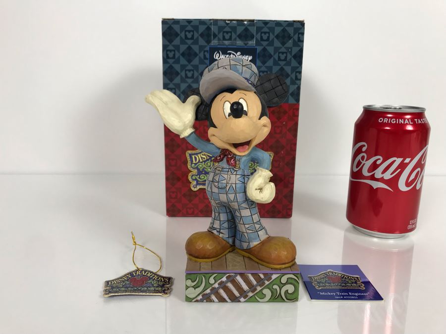The Art Of Disney Theme Parks Walt Disney Showcase Collection 'Mickey Mouse Train Engineer' #4020805 Enesco With Box 6.25H [Photo 2]