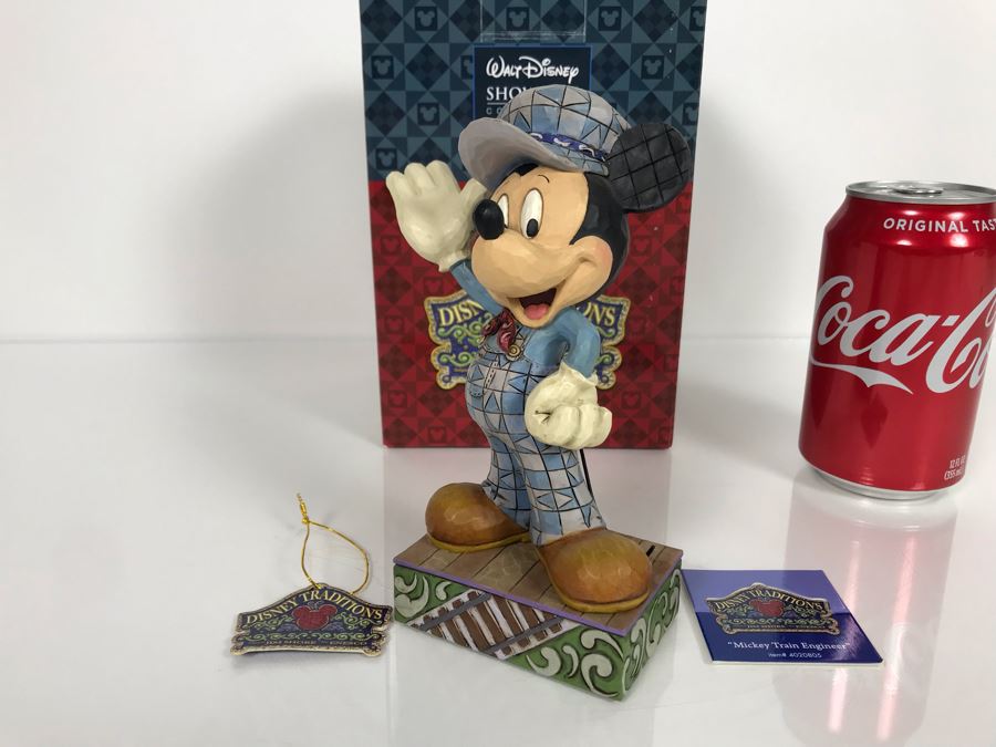The Art Of Disney Theme Parks Walt Disney Showcase Collection 'Mickey Mouse Train Engineer' #4020805 Enesco With Box 6.25H [Photo 4]