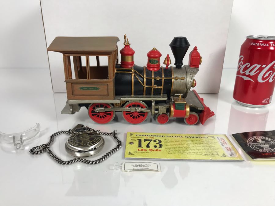 Limited Edition Carolwood Pacific Railroad No. 173 Lilly Belle Train 2002 Walt Disney Theme Park With Limited Edition Walt Disney Pocket Watch With Box [Photo 6]