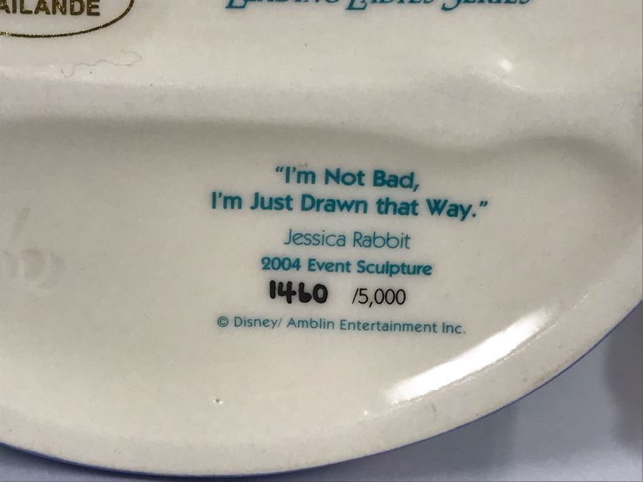 Limited Edition 5,000 Jessica Rabbit 'I'm Not Bad, I'm Just Drawn That Way' Sculpture Figurine From Disney's Who Framed Roger Rabbit Walt Disney Classics Collection With Box Sculpted By Kent Melton [Photo 11]