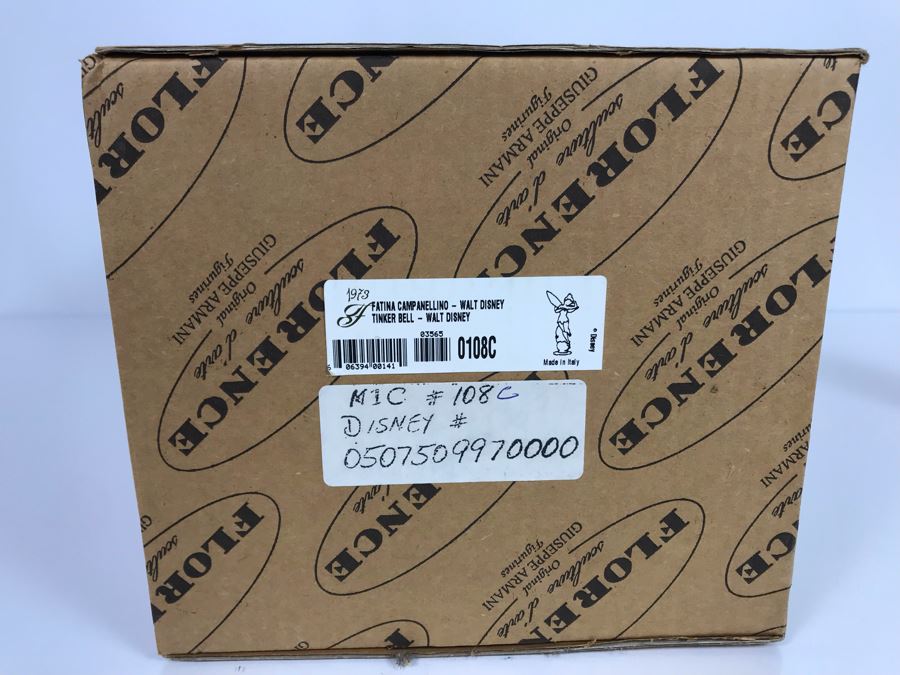 Walt Disney's Tinker Bell Sculpture Figurine By Florence Giuseppe Armani Figurine Made In Italy With Box 0108C 12'H (Estimate $450-$725) [Photo 14]