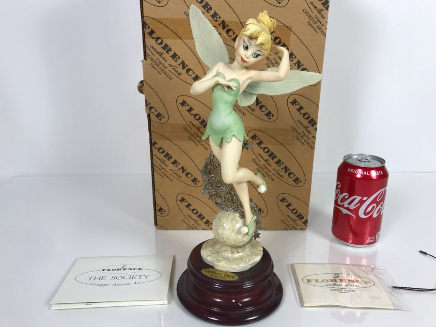 Walt Disney's Tinker Bell Sculpture Figurine By Florence Giuseppe Armani Figurine Made In Italy With Box 0108C 12'H (Estimate $450-$725) [Photo 1]