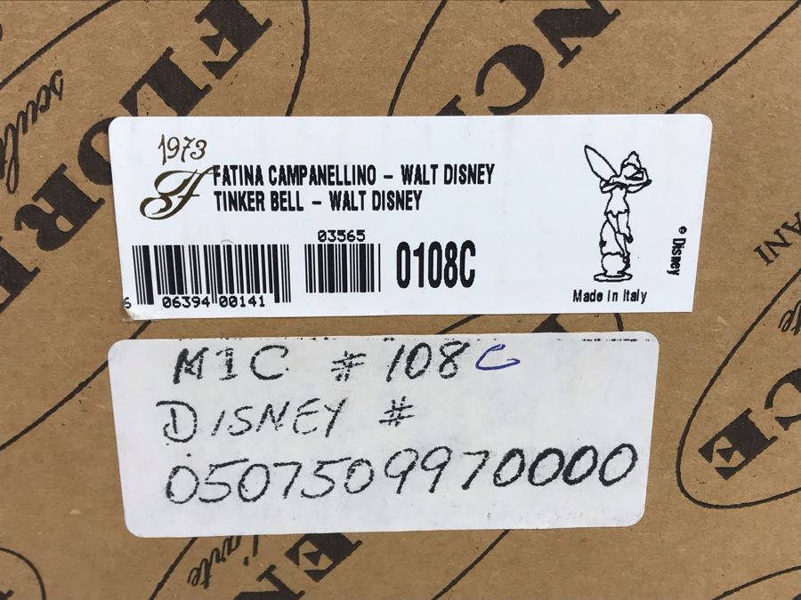 Walt Disney's Tinker Bell Sculpture Figurine By Florence Giuseppe Armani Figurine Made In Italy With Box 0108C 12'H (Estimate $450-$725) [Photo 15]