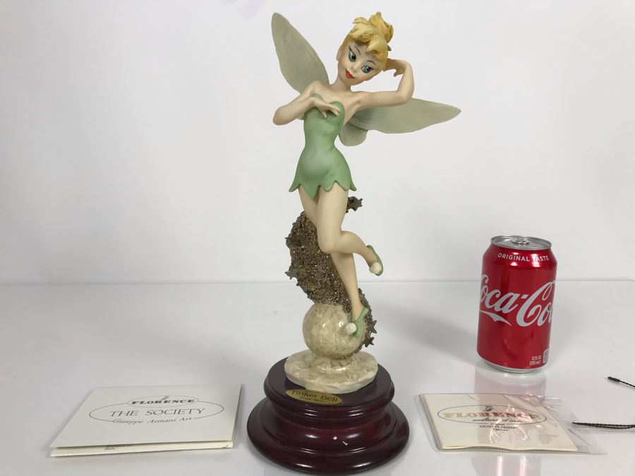Walt Disney's Tinker Bell Sculpture Figurine By Florence Giuseppe Armani Figurine Made In Italy With Box 0108C 12'H (Estimate $450-$725) [Photo 3]