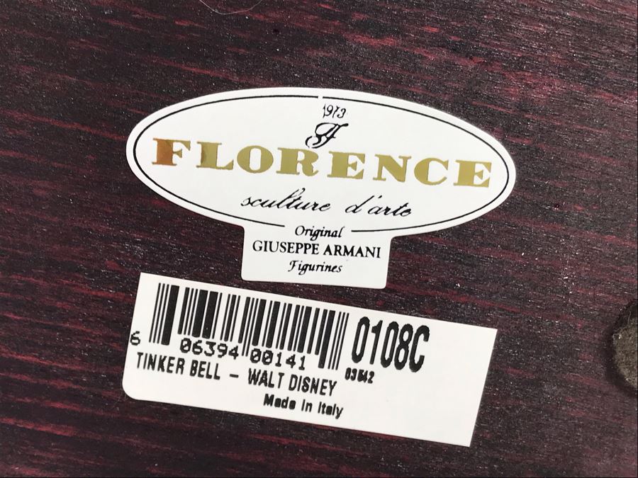 Walt Disney's Tinker Bell Sculpture Figurine By Florence Giuseppe Armani Figurine Made In Italy With Box 0108C 12'H (Estimate $450-$725) [Photo 12]