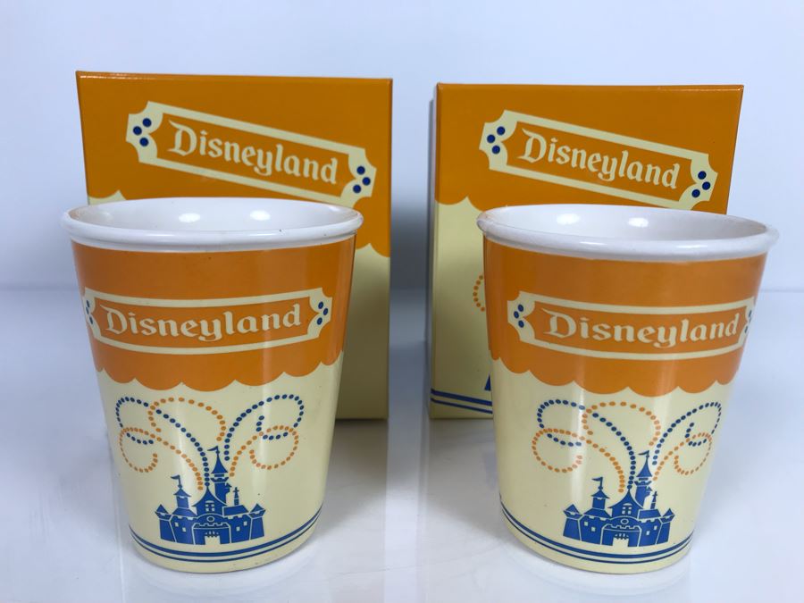 Pair Of Ceramic Reproduction 1950s Disneyland Park Paper Soda Cups 4.25'H Adapted By Kevin & Jody LE 1955 With Boxes (Estimate $200-$600) [Photo 2]