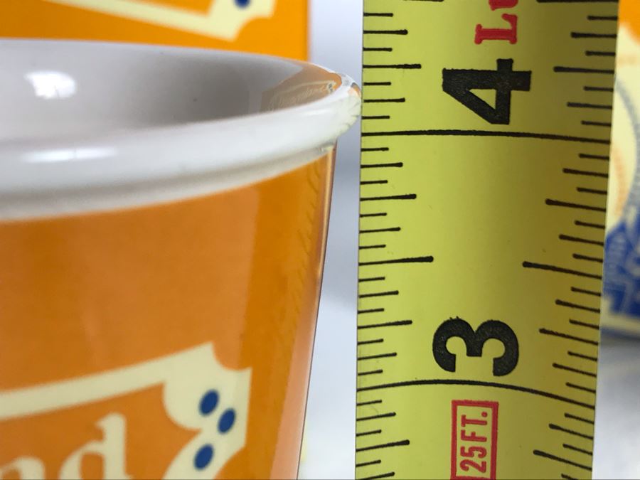 Pair Of Ceramic Reproduction 1950s Disneyland Park Paper Soda Cups 4.25'H Adapted By Kevin & Jody LE 1955 With Boxes (Estimate $200-$600) [Photo 8]