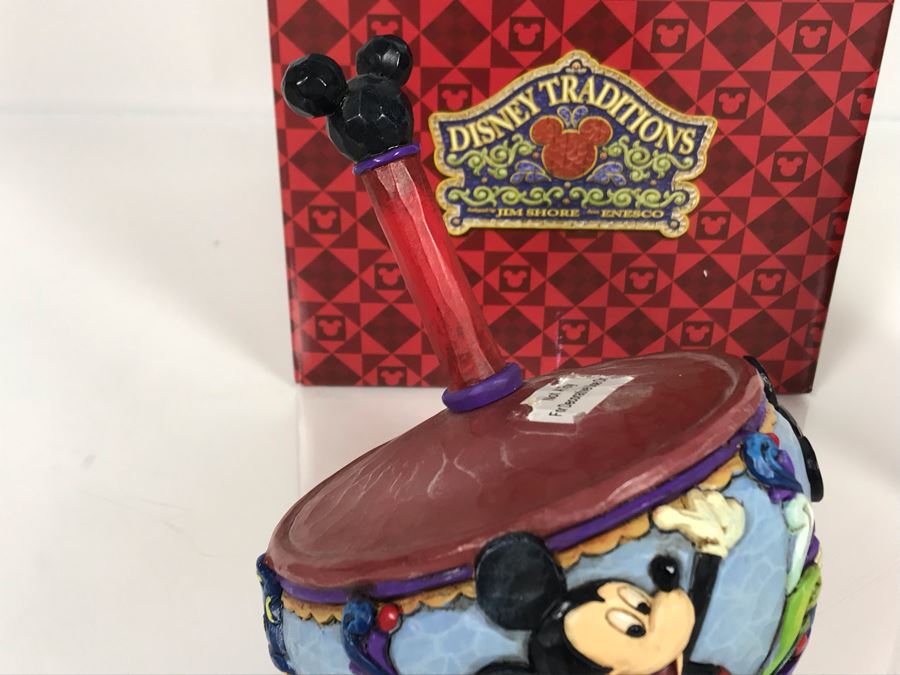 Walt Disney Showcase Collection Mickey Mouse Top 'Spinning Through The Years' From Jim Shore Disney Traditions Enesco 6'H 4016586 With Box [Photo 5]