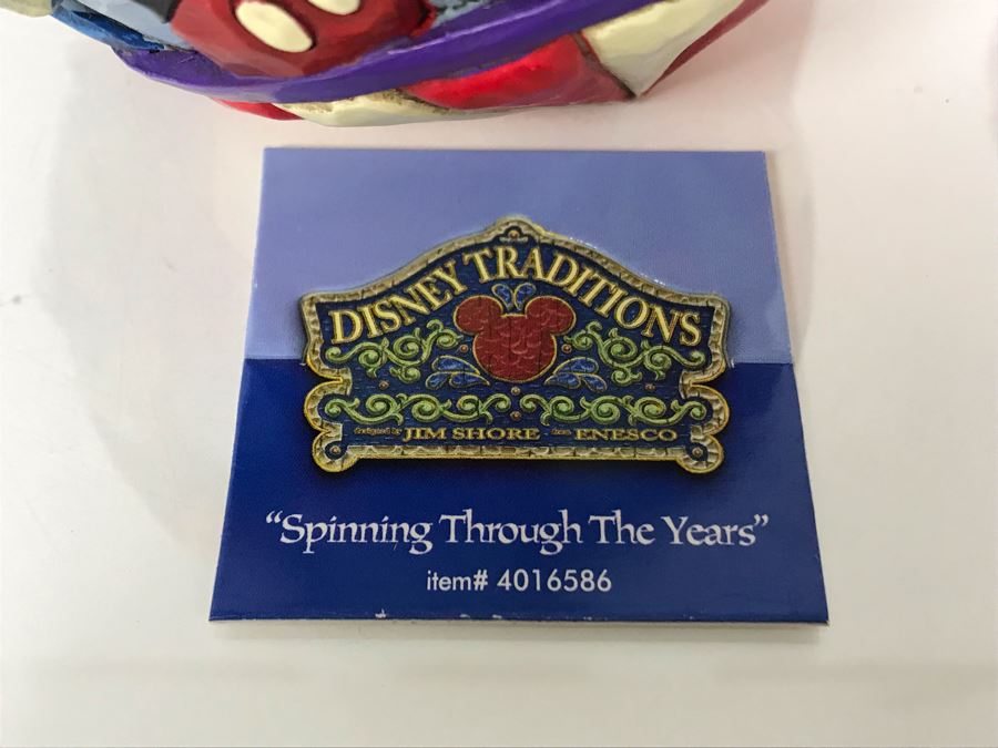 Walt Disney Showcase Collection Mickey Mouse Top 'Spinning Through The Years' From Jim Shore Disney Traditions Enesco 6'H 4016586 With Box [Photo 10]