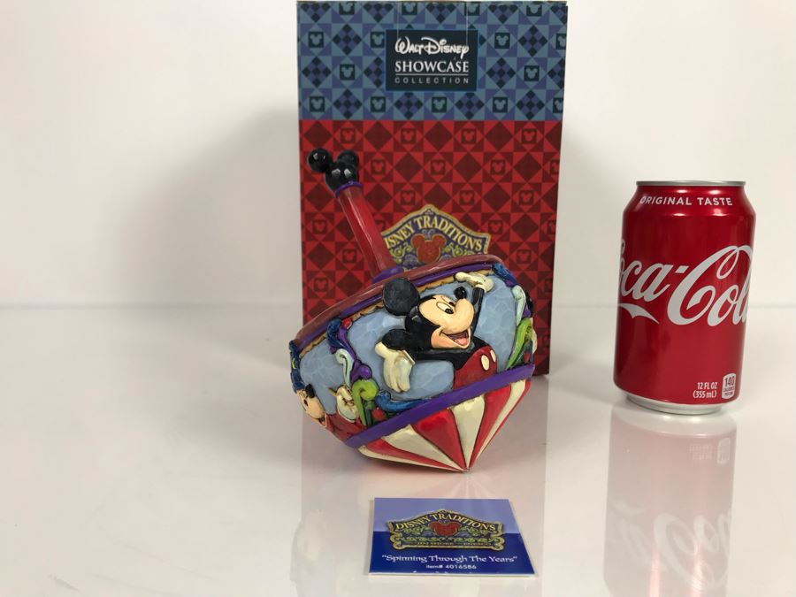 Walt Disney Showcase Collection Mickey Mouse Top 'Spinning Through The Years' From Jim Shore Disney Traditions Enesco 6'H 4016586 With Box [Photo 2]