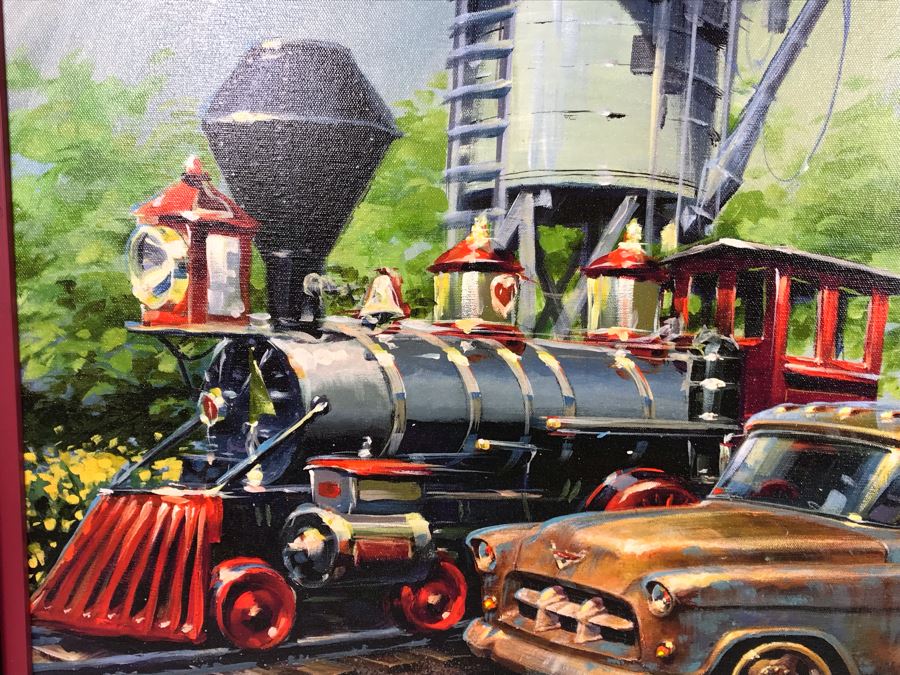 Hand Signed Chip Foose Limited Edition Framed Print On Canvas Titled 'Tow Mater In Training' With Certificate Of Authenticity 27 X 18 [Photo 9]