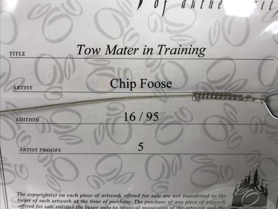 Hand Signed Chip Foose Limited Edition Framed Print On Canvas Titled 'Tow Mater In Training' With Certificate Of Authenticity 27 X 18 [Photo 16]