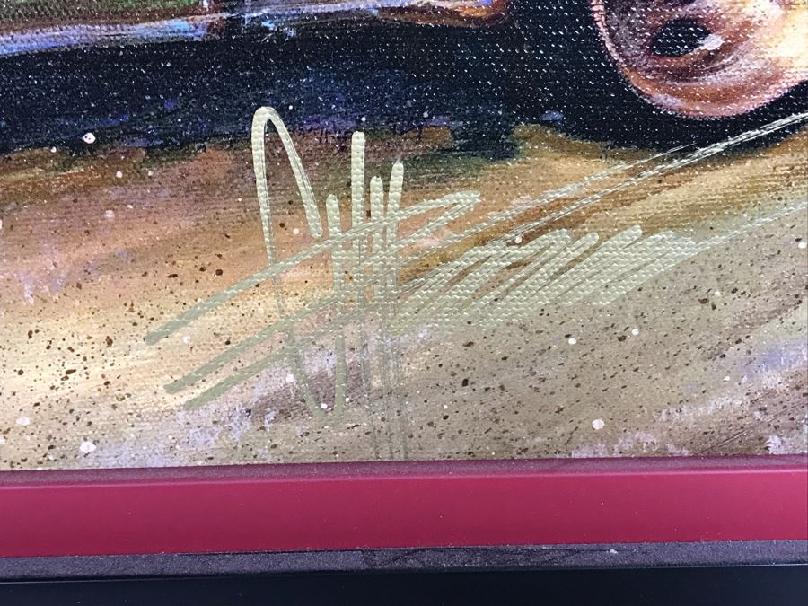 Hand Signed Chip Foose Limited Edition Framed Print On Canvas Titled 'Tow Mater In Training' With Certificate Of Authenticity 27 X 18 [Photo 7]