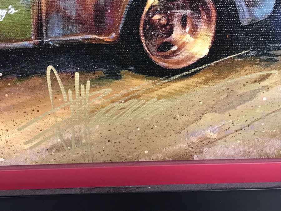 Hand Signed Chip Foose Limited Edition Framed Print On Canvas Titled 'Tow Mater In Training' With Certificate Of Authenticity 27 X 18 [Photo 6]