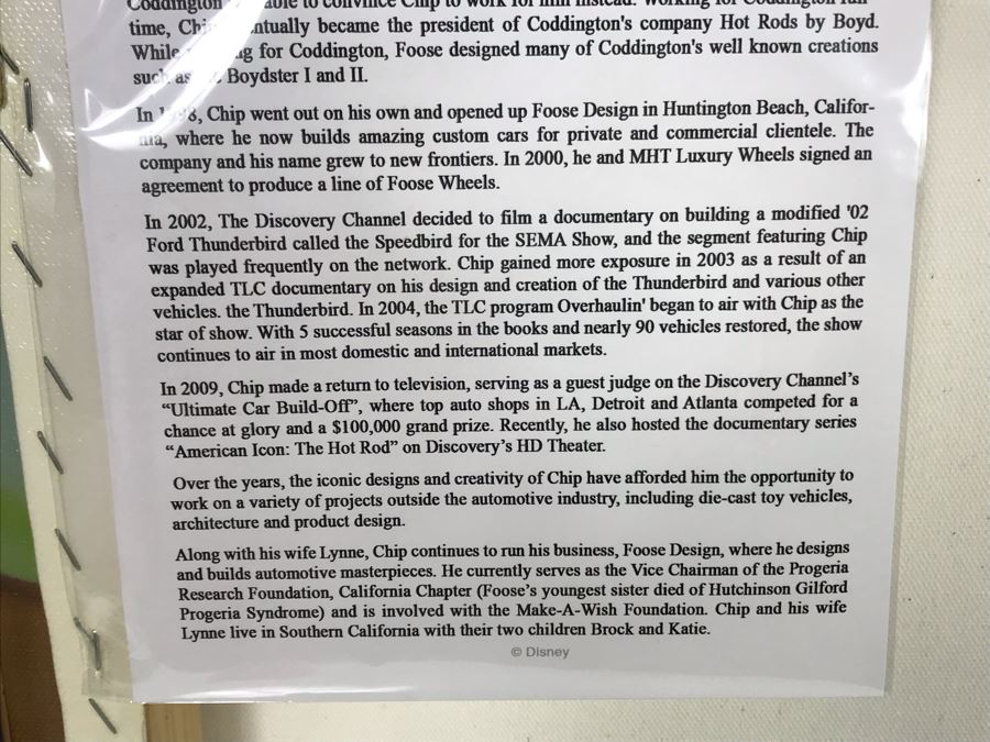 Hand Signed Chip Foose Limited Edition Framed Print On Canvas Titled 'Tow Mater In Training' With Certificate Of Authenticity 27 X 18 [Photo 14]