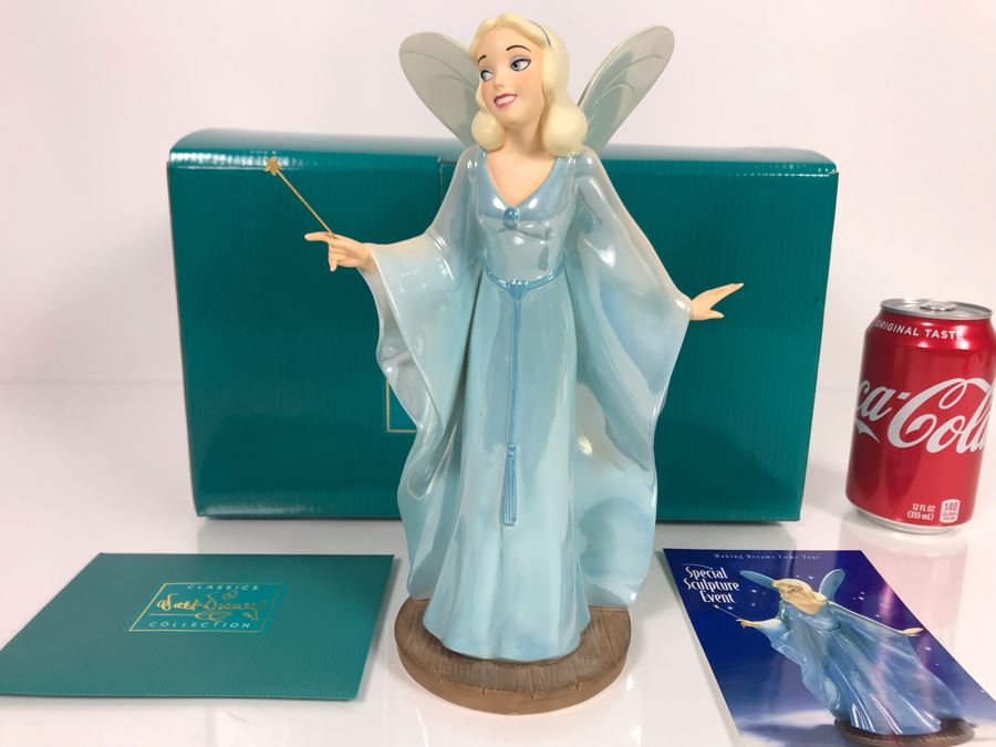 1997 Event Sculpture 'The Blue Fairy Making Dreams Come True' From Pinocchio Walt Disney Classics Collection With Box 9.5H [Photo 1]