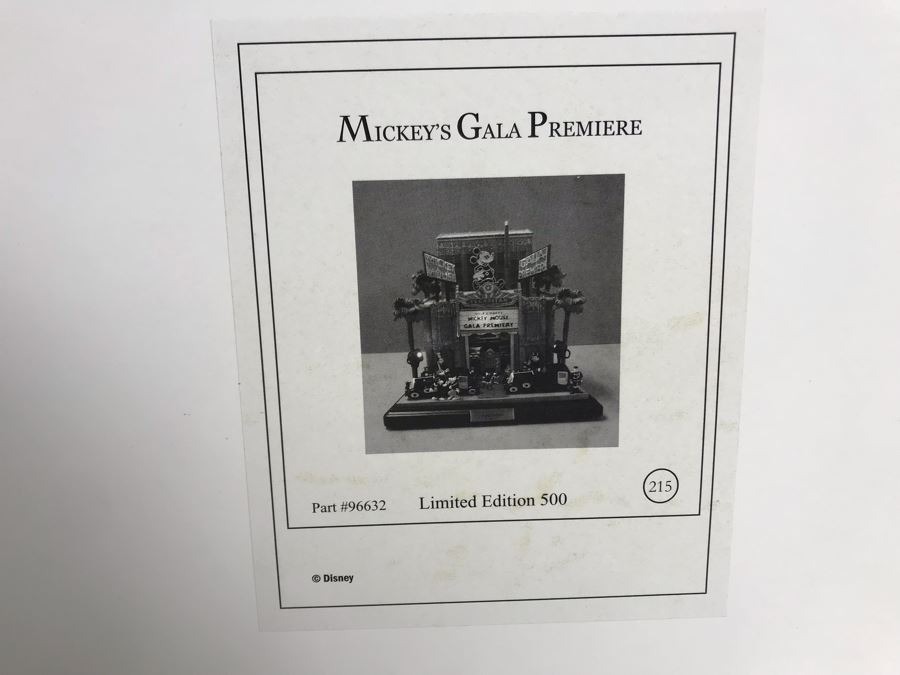 Robert Olszewski Limited Edition 500 Disney's 'Mickey's Gala Premiere' Sculpture Figurine With Certificate Of Authenticity And Box 10.5W X 7.5D X 8.5H [Photo 31]