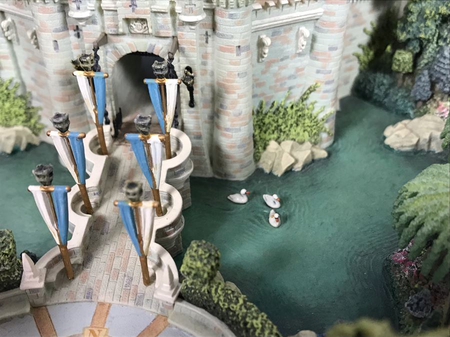 HAND SIGNED First Edition Robert Olszewski Sleeping Beauty Castle DL001 With Certificate Of Authenticity And Box (Powered By 12V Battery And AAA Battery - AAA Battery Holder Needs Replacement) 11W X 8.5D X 5.5H [Photo 10]