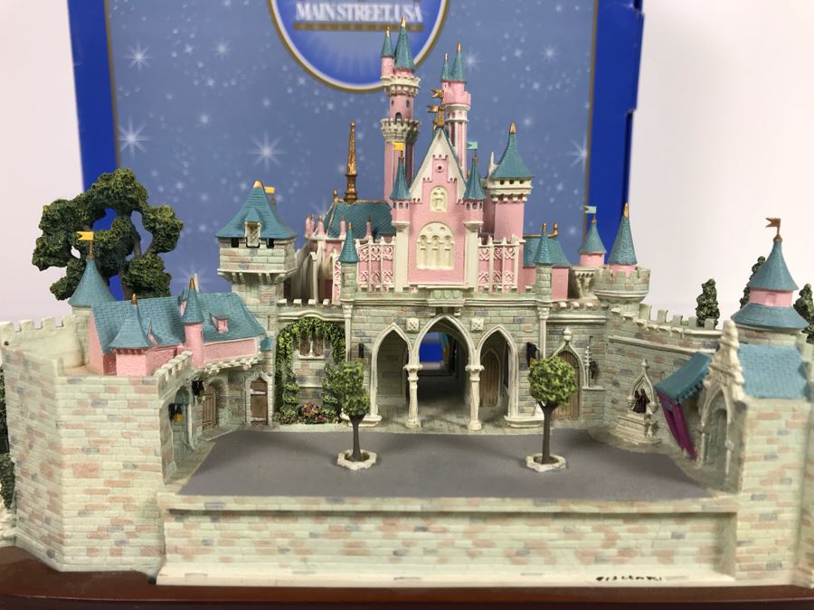 HAND SIGNED First Edition Robert Olszewski Sleeping Beauty Castle DL001 With Certificate Of Authenticity And Box (Powered By 12V Battery And AAA Battery - AAA Battery Holder Needs Replacement) 11W X 8.5D X 5.5H [Photo 16]