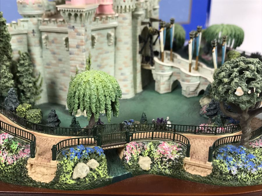 HAND SIGNED First Edition Robert Olszewski Sleeping Beauty Castle DL001 With Certificate Of Authenticity And Box (Powered By 12V Battery And AAA Battery - AAA Battery Holder Needs Replacement) 11W X 8.5D X 5.5H [Photo 25]