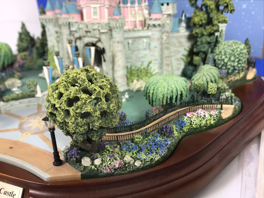 HAND SIGNED First Edition Robert Olszewski Sleeping Beauty Castle DL001 With Certificate Of Authenticity And Box (Powered By 12V Battery And AAA Battery - AAA Battery Holder Needs Replacement) 11W X 8.5D X 5.5H [Photo 9]