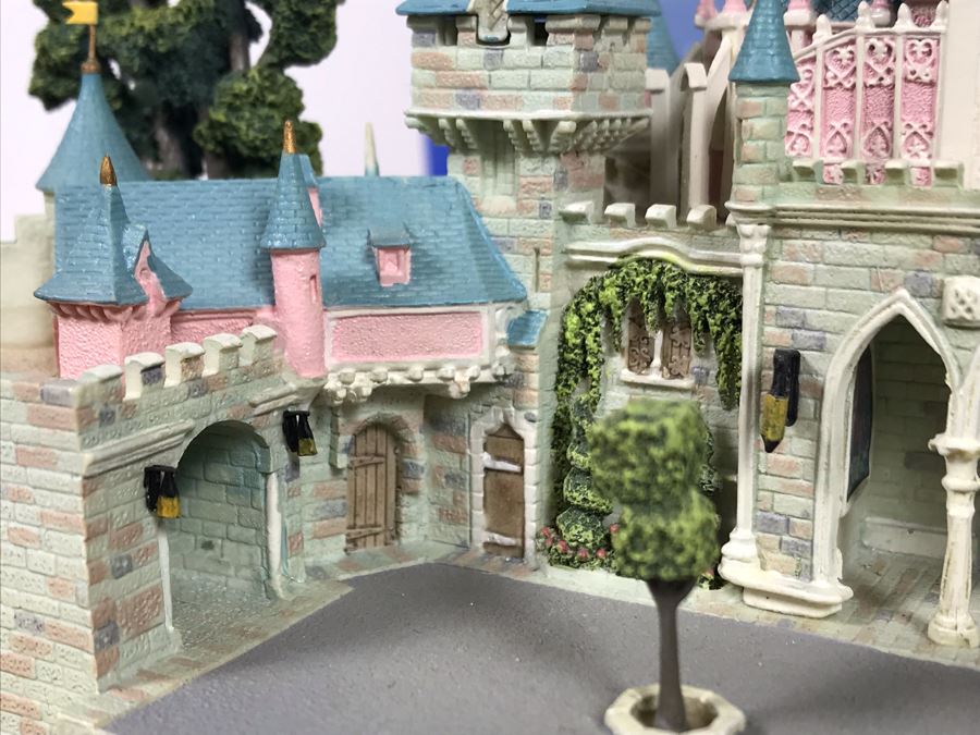 HAND SIGNED First Edition Robert Olszewski Sleeping Beauty Castle DL001 With Certificate Of Authenticity And Box (Powered By 12V Battery And AAA Battery - AAA Battery Holder Needs Replacement) 11W X 8.5D X 5.5H [Photo 18]