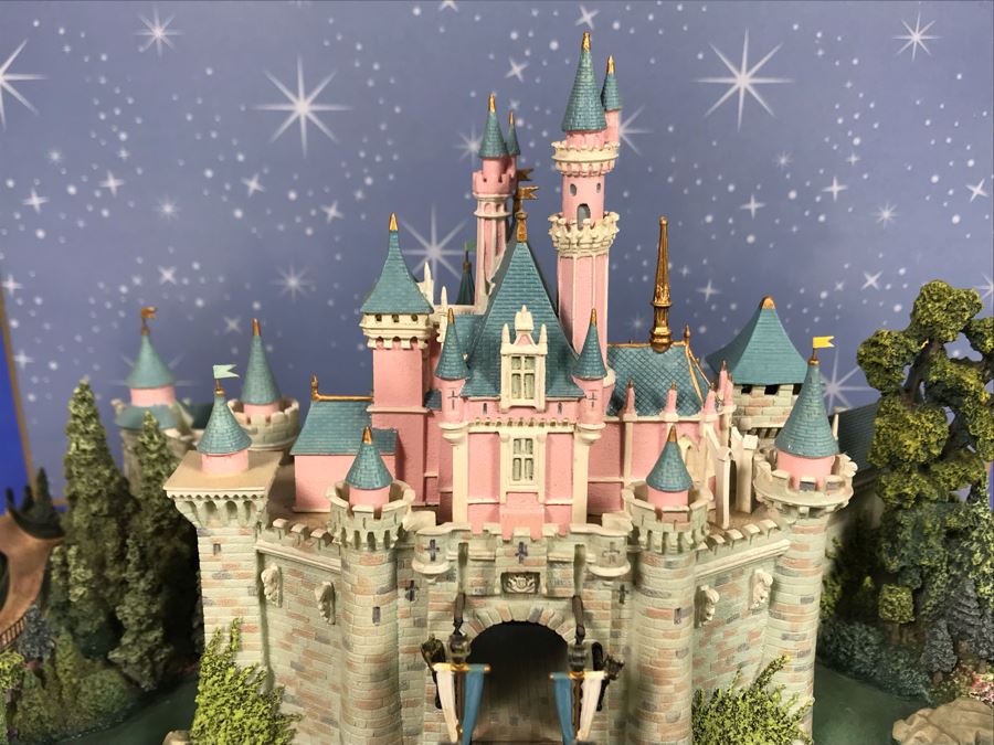 HAND SIGNED First Edition Robert Olszewski Sleeping Beauty Castle DL001 With Certificate Of Authenticity And Box (Powered By 12V Battery And AAA Battery - AAA Battery Holder Needs Replacement) 11W X 8.5D X 5.5H [Photo 6]
