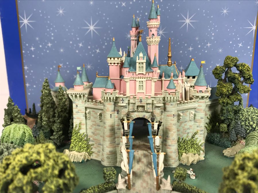 HAND SIGNED First Edition Robert Olszewski Sleeping Beauty Castle DL001 With Certificate Of Authenticity And Box (Powered By 12V Battery And AAA Battery - AAA Battery Holder Needs Replacement) 11W X 8.5D X 5.5H [Photo 5]