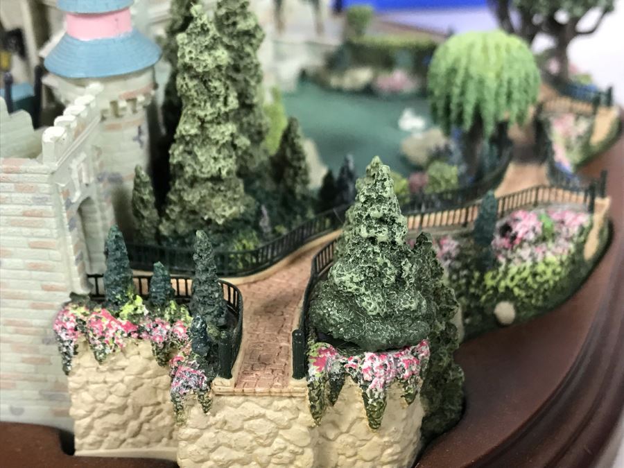 HAND SIGNED First Edition Robert Olszewski Sleeping Beauty Castle DL001 With Certificate Of Authenticity And Box (Powered By 12V Battery And AAA Battery - AAA Battery Holder Needs Replacement) 11W X 8.5D X 5.5H [Photo 22]