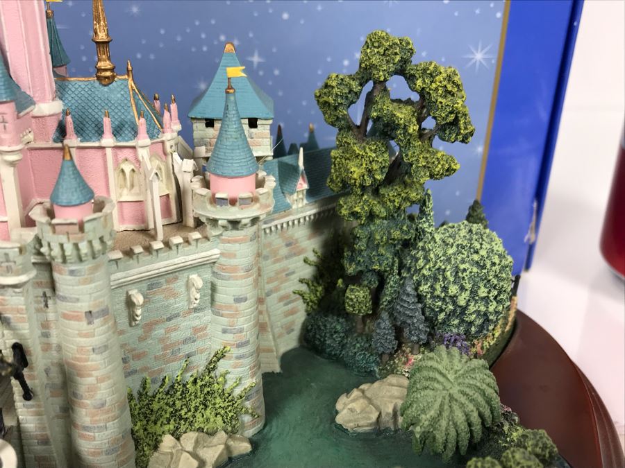 HAND SIGNED First Edition Robert Olszewski Sleeping Beauty Castle DL001 With Certificate Of Authenticity And Box (Powered By 12V Battery And AAA Battery - AAA Battery Holder Needs Replacement) 11W X 8.5D X 5.5H [Photo 11]