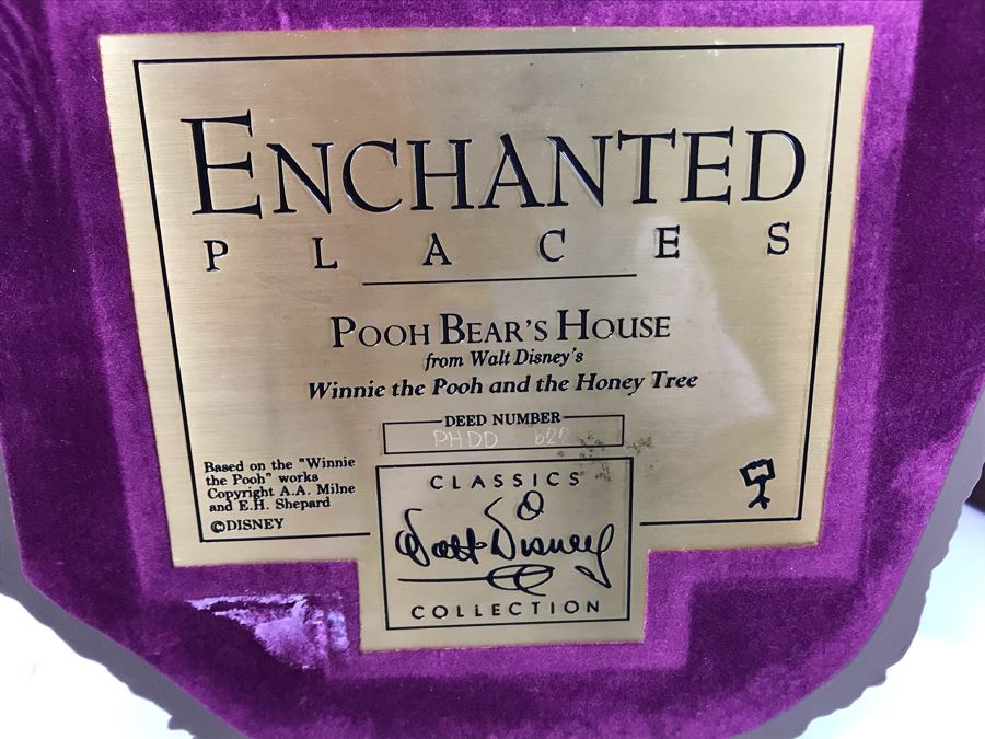 Walt Disney Pooh Bear's House From Walt Disney's Winnie The Pooh And The Honey Tree Classics Collection Enchanted Places With Box And Certificate Of Authenticity [Photo 13]