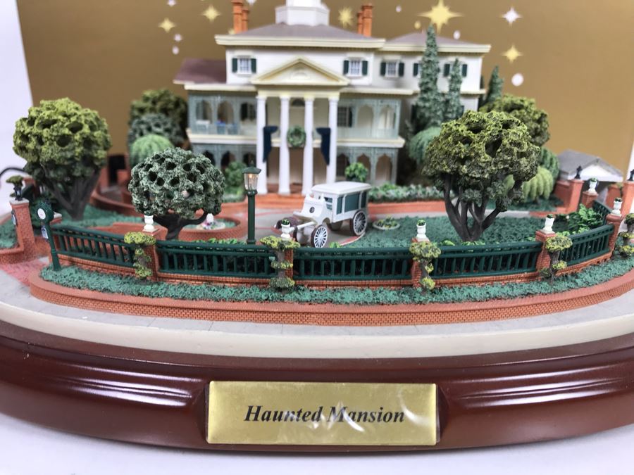 Rare HAND SIGNED By Robert Olszewski Disneyland's Haunted Mansion Ride Attraction Miniature Replica With 3 Scenes 50th Commemorative Collection With Certificate Of Authenticity And Box DL1005 (Estimate $700-$1,000) [Photo 13]