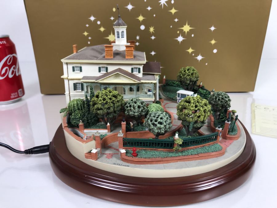 Rare HAND SIGNED By Robert Olszewski Disneyland's Haunted Mansion Ride Attraction Miniature Replica With 3 Scenes 50th Commemorative Collection With Certificate Of Authenticity And Box DL1005 (Estimate $700-$1,000) [Photo 19]