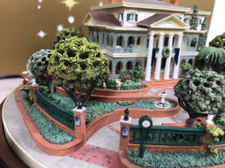 Rare HAND SIGNED By Robert Olszewski Disneyland's Haunted Mansion Ride Attraction Miniature Replica With 3 Scenes 50th Commemorative Collection With Certificate Of Authenticity And Box DL1005 (Estimate $700-$1,000) [Photo 14]