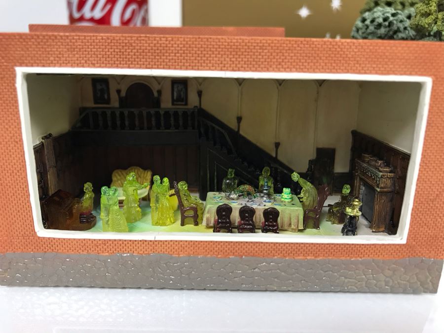 Rare HAND SIGNED By Robert Olszewski Disneyland's Haunted Mansion Ride Attraction Miniature Replica With 3 Scenes 50th Commemorative Collection With Certificate Of Authenticity And Box DL1005 (Estimate $700-$1,000) [Photo 8]