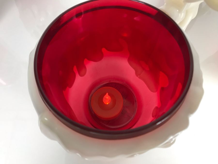 Set Of 4 Disney Parks Poison Apple Glow In The Dark Plastic Mugs 1st-Year Issue Unused [Photo 6]