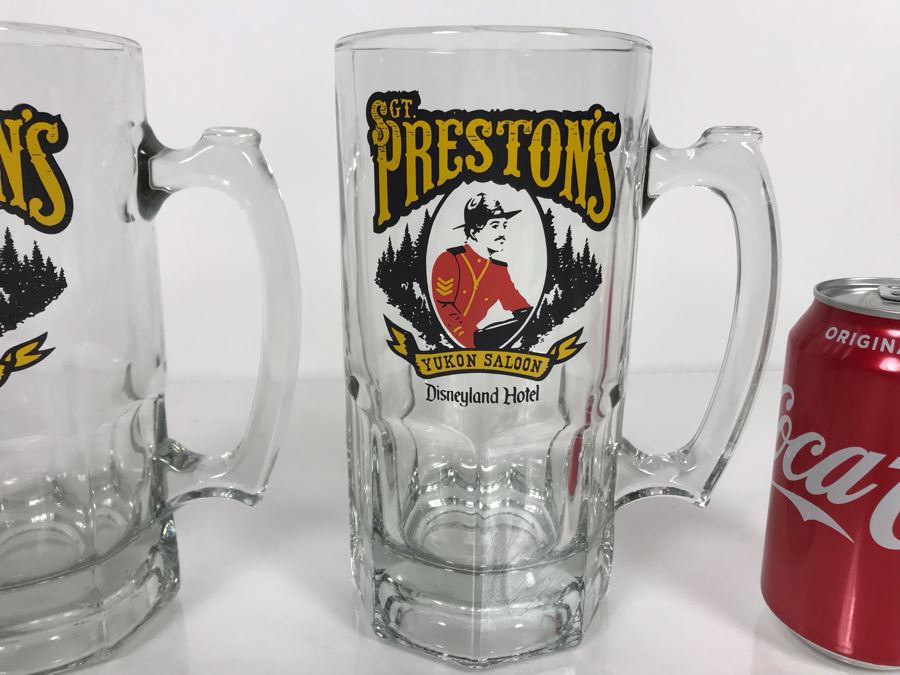 Pair Of Disneyland Hotel Sgt. Preston's Yukon Saloon Glass Beer Mugs [Photo 2]