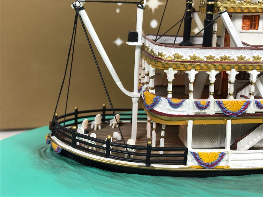 Rare HAND SIGNED By Robert Olszewski Disneyland's Mark Twain Riverboat Ride Attraction Miniature Replica Commemorative Edition With Box DL1003 (Estimate $600-$900) [Photo 8]