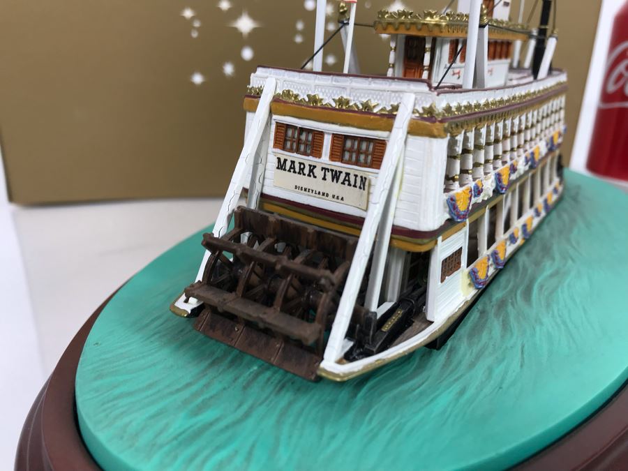 Rare HAND SIGNED By Robert Olszewski Disneyland's Mark Twain Riverboat Ride Attraction Miniature Replica Commemorative Edition With Box DL1003 (Estimate $600-$900) [Photo 15]