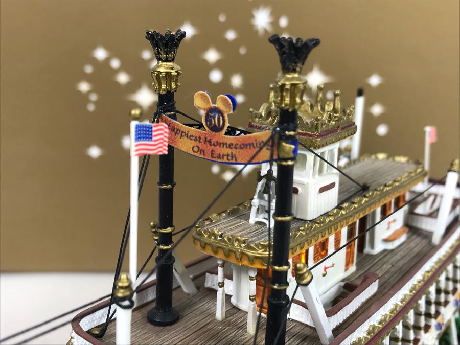 Rare HAND SIGNED By Robert Olszewski Disneyland's Mark Twain Riverboat Ride Attraction Miniature Replica Commemorative Edition With Box DL1003 (Estimate $600-$900) [Photo 9]