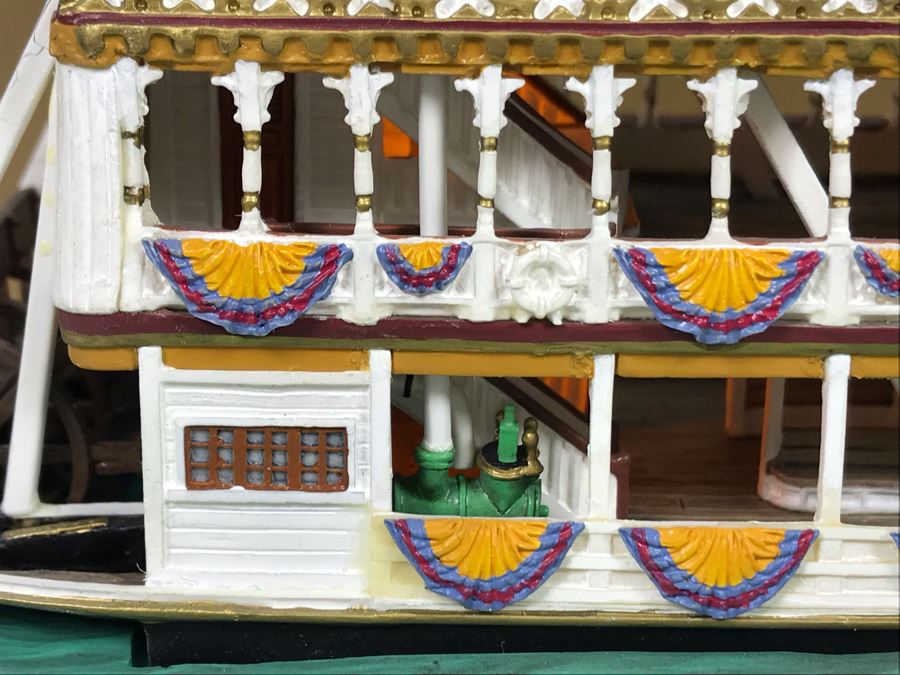 Rare HAND SIGNED By Robert Olszewski Disneyland's Mark Twain Riverboat Ride Attraction Miniature Replica Commemorative Edition With Box DL1003 (Estimate $600-$900) [Photo 13]