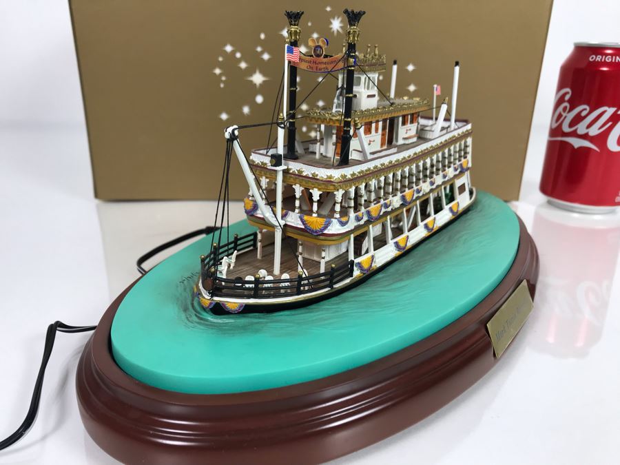 Rare HAND SIGNED By Robert Olszewski Disneyland's Mark Twain Riverboat Ride Attraction Miniature Replica Commemorative Edition With Box DL1003 (Estimate $600-$900) [Photo 10]