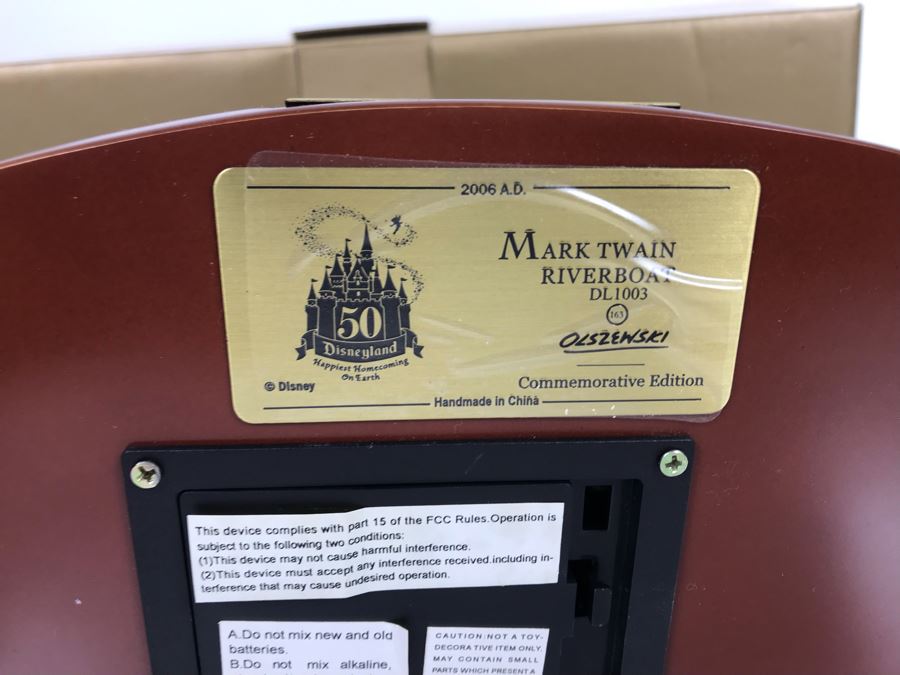 Rare HAND SIGNED By Robert Olszewski Disneyland's Mark Twain Riverboat Ride Attraction Miniature Replica Commemorative Edition With Box DL1003 (Estimate $600-$900) [Photo 16]