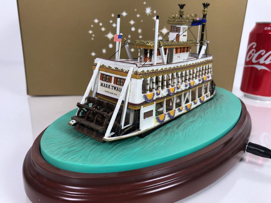 Rare HAND SIGNED By Robert Olszewski Disneyland's Mark Twain Riverboat Ride Attraction Miniature Replica Commemorative Edition With Box DL1003 (Estimate $600-$900) [Photo 14]