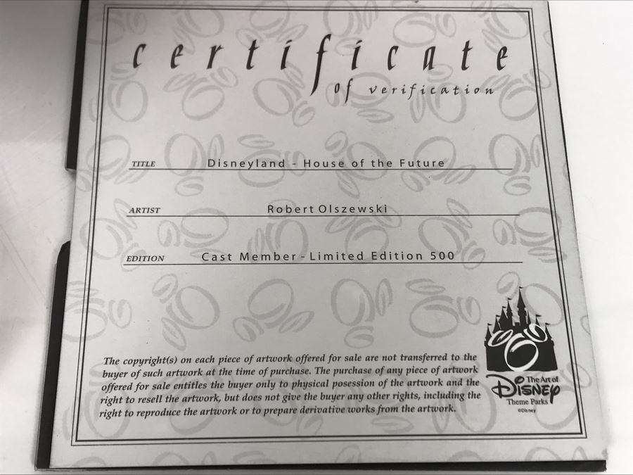 Rare HAND SIGNED By Robert Olszewski Cast Member Limited Edition 500 Disneyland's House Of The Future Attraction Miniature Replica With Certificate Of Authenticity And Box DL-2004 [Photo 11]
