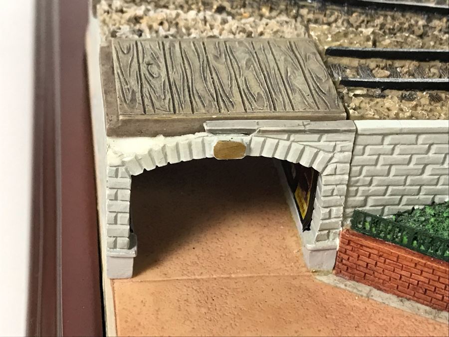 Rare HAND SIGNED By Robert Olszewski First Edition Disneyland's Main Street Station Train Attraction Miniature Replica With Certificate Of Authenticity And Box DL009 Disneyland Main Street USA (Note: Slight Damage To Left Tunnel - Estimate $600-$1,000) [Photo 35]