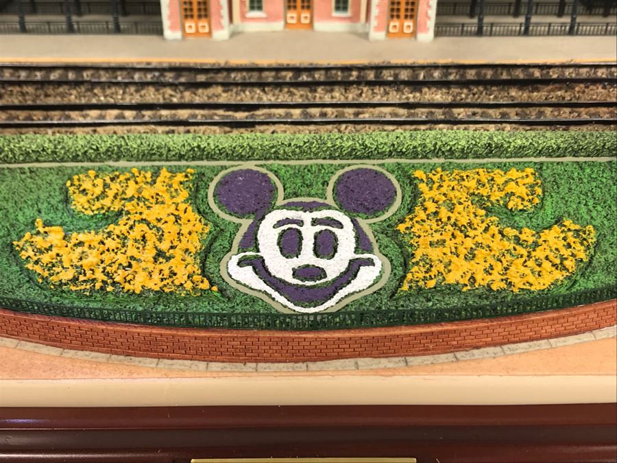 Rare HAND SIGNED By Robert Olszewski First Edition Disneyland's Main Street Station Train Attraction Miniature Replica With Certificate Of Authenticity And Box DL009 Disneyland Main Street USA (Note: Slight Damage To Left Tunnel - Estimate $600-$1,000) [Photo 7]