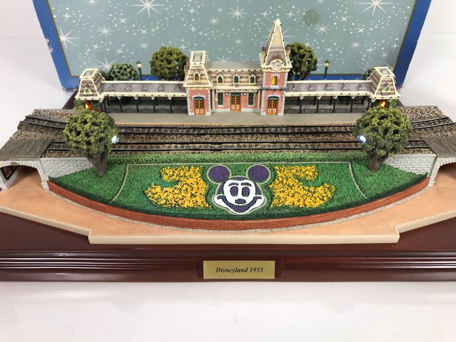 Rare HAND SIGNED By Robert Olszewski First Edition Disneyland's Main Street Station Train Attraction Miniature Replica With Certificate Of Authenticity And Box DL009 Disneyland Main Street USA (Note: Slight Damage To Left Tunnel - Estimate $600-$1,000) [Photo 5]